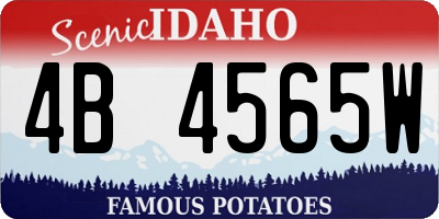 ID license plate 4B4565W