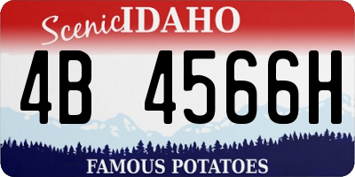 ID license plate 4B4566H