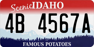 ID license plate 4B4567A