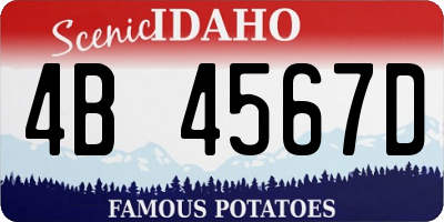 ID license plate 4B4567D