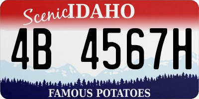 ID license plate 4B4567H