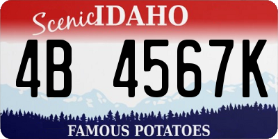 ID license plate 4B4567K
