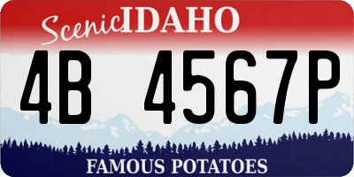 ID license plate 4B4567P