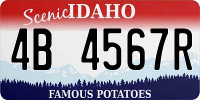 ID license plate 4B4567R