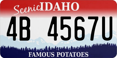 ID license plate 4B4567U