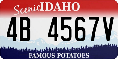 ID license plate 4B4567V