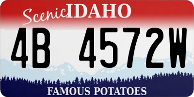 ID license plate 4B4572W