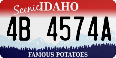 ID license plate 4B4574A