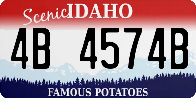 ID license plate 4B4574B