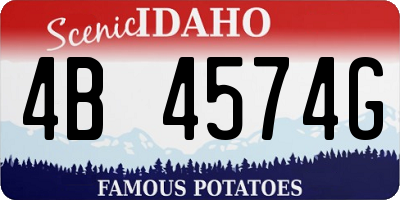 ID license plate 4B4574G