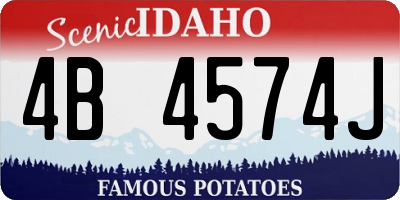 ID license plate 4B4574J