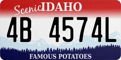 ID license plate 4B4574L
