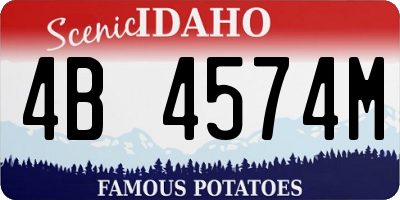 ID license plate 4B4574M