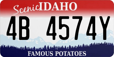 ID license plate 4B4574Y