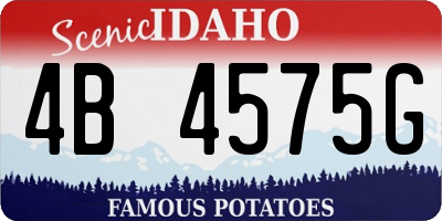 ID license plate 4B4575G
