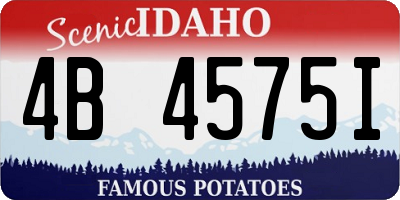 ID license plate 4B4575I
