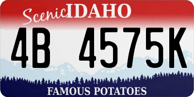 ID license plate 4B4575K