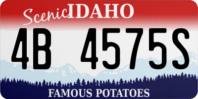 ID license plate 4B4575S