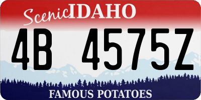 ID license plate 4B4575Z