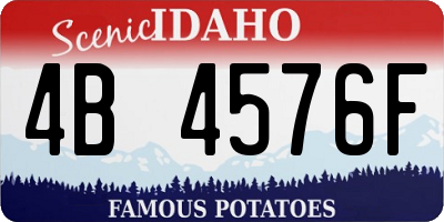 ID license plate 4B4576F