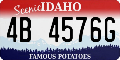 ID license plate 4B4576G