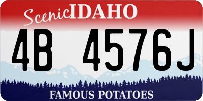 ID license plate 4B4576J