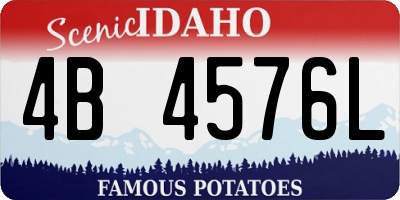 ID license plate 4B4576L