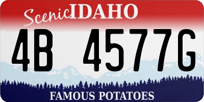 ID license plate 4B4577G