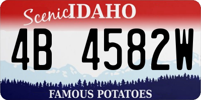 ID license plate 4B4582W