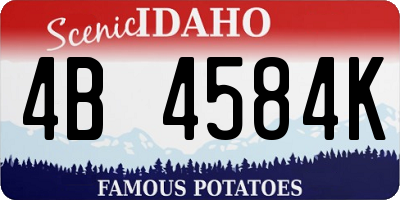ID license plate 4B4584K