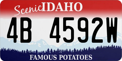 ID license plate 4B4592W