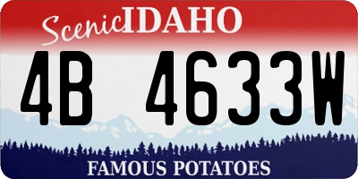 ID license plate 4B4633W