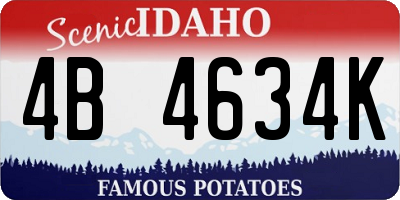ID license plate 4B4634K