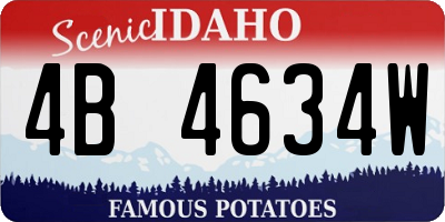 ID license plate 4B4634W