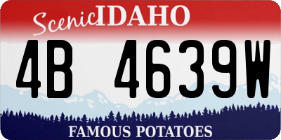 ID license plate 4B4639W