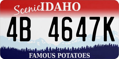 ID license plate 4B4647K