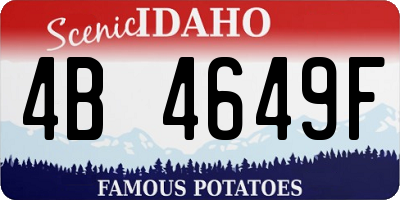 ID license plate 4B4649F