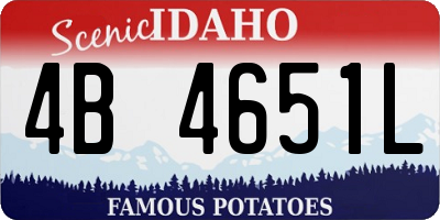 ID license plate 4B4651L