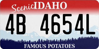 ID license plate 4B4654L
