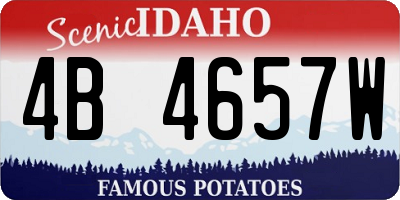 ID license plate 4B4657W