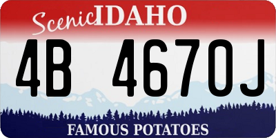 ID license plate 4B4670J