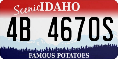 ID license plate 4B4670S