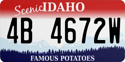 ID license plate 4B4672W