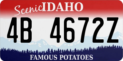 ID license plate 4B4672Z
