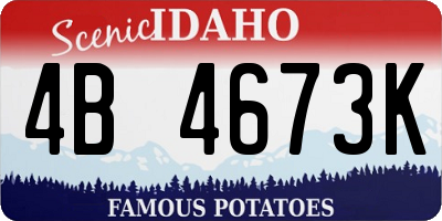 ID license plate 4B4673K