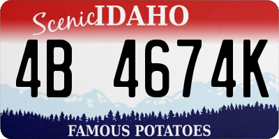 ID license plate 4B4674K