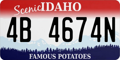 ID license plate 4B4674N