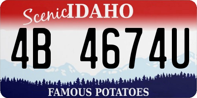 ID license plate 4B4674U