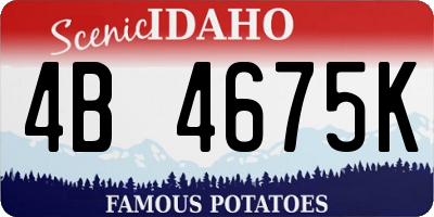 ID license plate 4B4675K