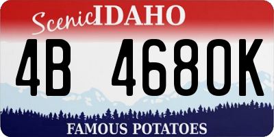 ID license plate 4B4680K